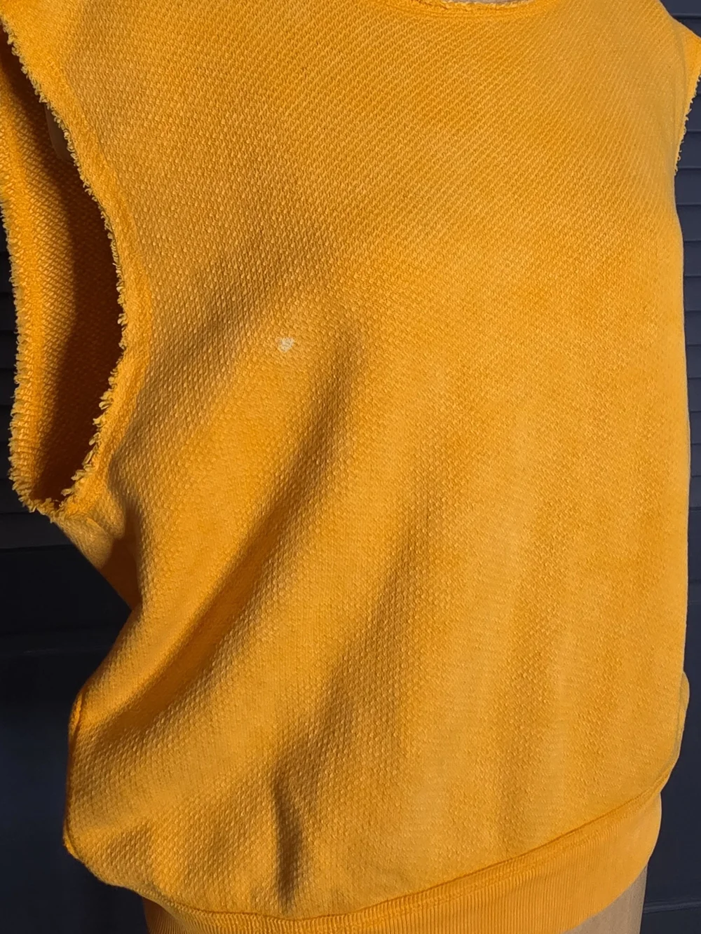 We The Free People So Easy Muscle Sweatshirt Vest California Poppy Yellow M